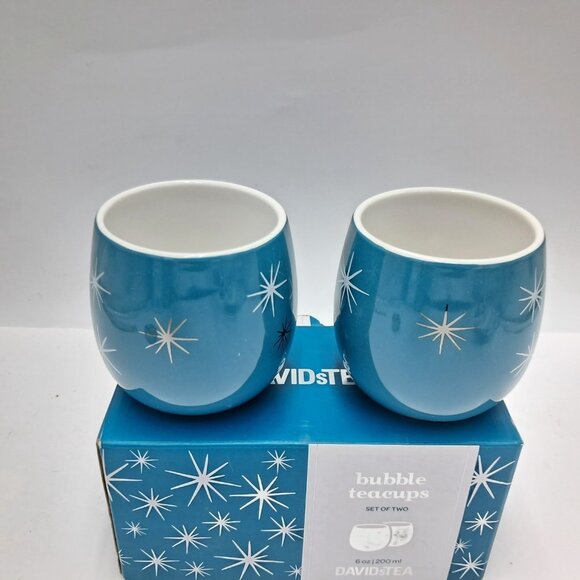 Davids Tea Night Sky Star Burst Ceramic Bubble Teacups-Set of 2-6 Ounces Each - Picture 3 of 7